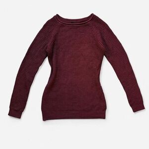 Ambiance Apparel burgundy sweater longline knit long sleeves retro women's S